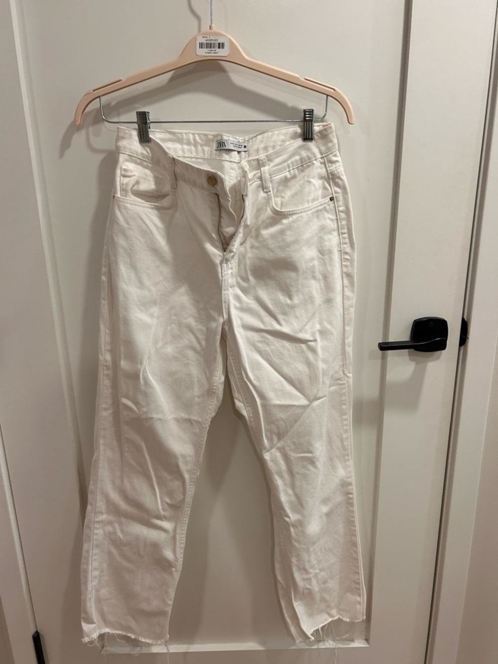 Zara Off-White Straight Leg Jeans
